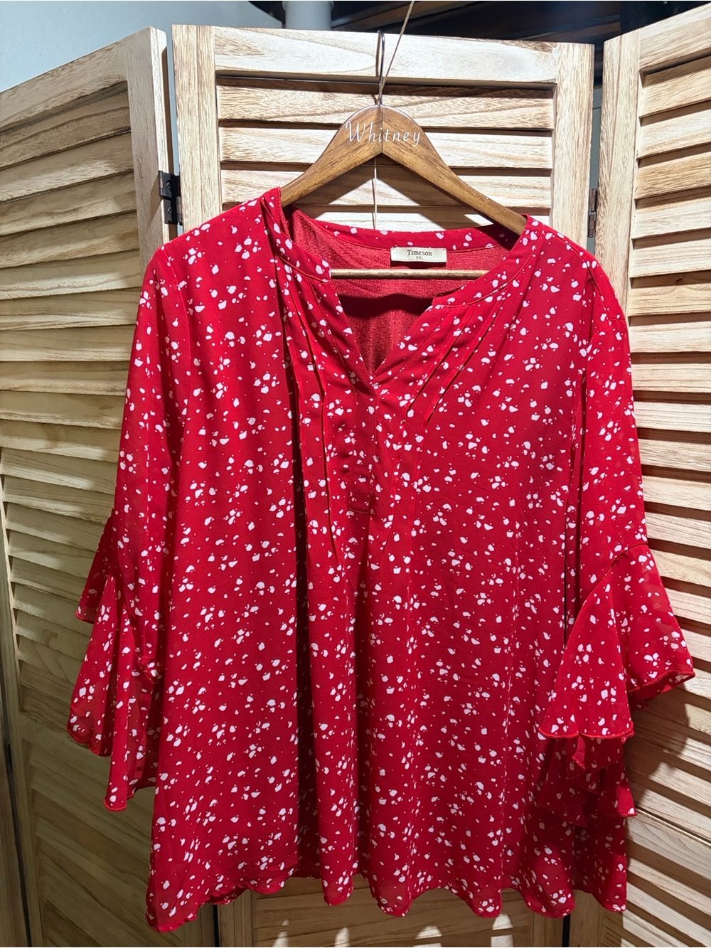 Timeson Red Printed Women’s Blouse